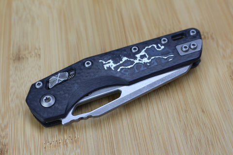 Microtech MSI Scales/Handles White Fat Carbon Inlay