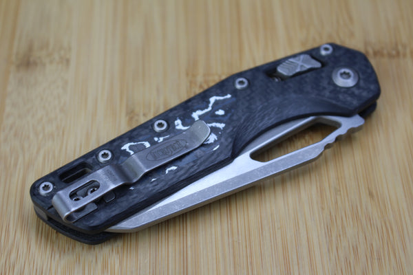 Microtech MSI Scales/Handles White Fat Carbon Inlay